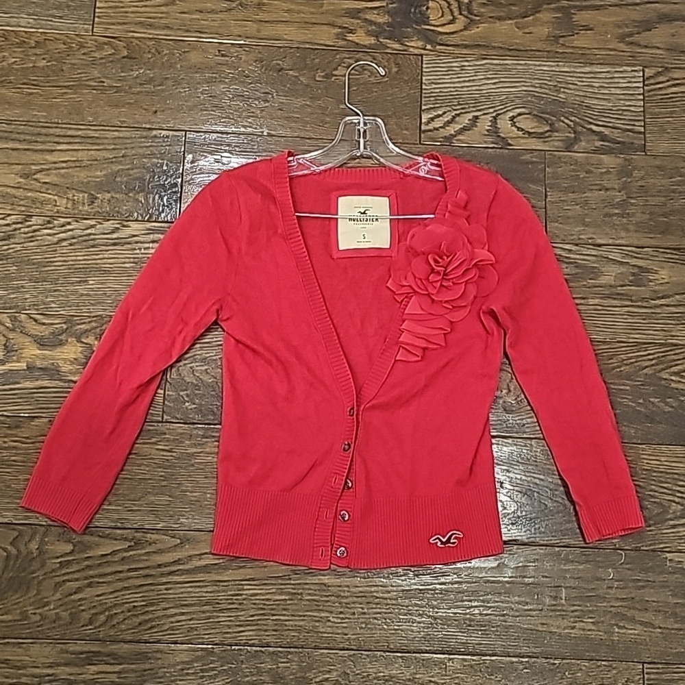 Hollister pink cardigan